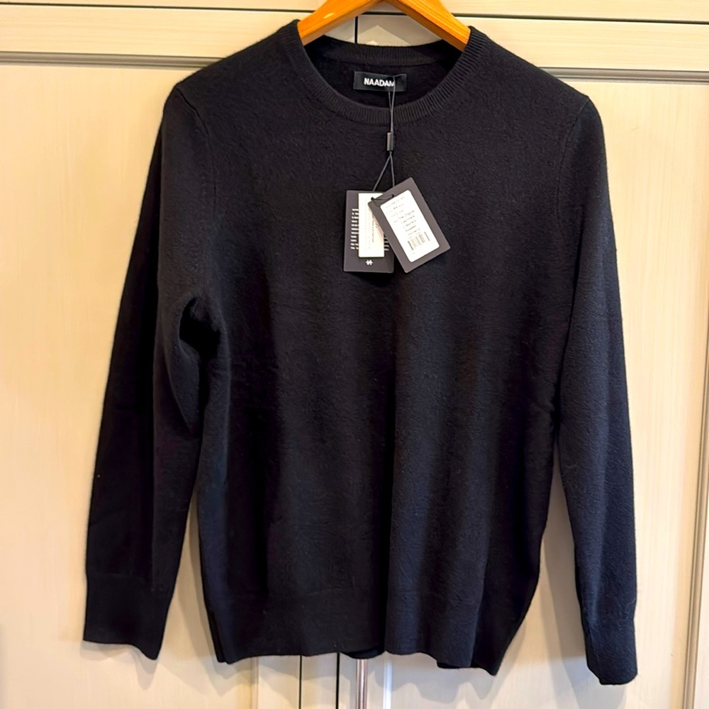 Naadam Women's Size NWT Size L 100% Cashmere Crew Neck Long Sleeve Sweater